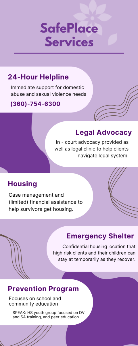 Infographic depicting four services that SafePlace provides.