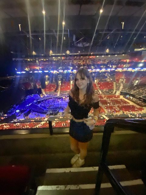 Sophomore Kaitlyn Salvi attends the Guts World Tour in person in Portland. Photo courtesy of Kaitlyn Salvi. 